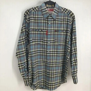 Robert Graham Men’s Casual Plaid Blue/Green Long Sleeve Shirt